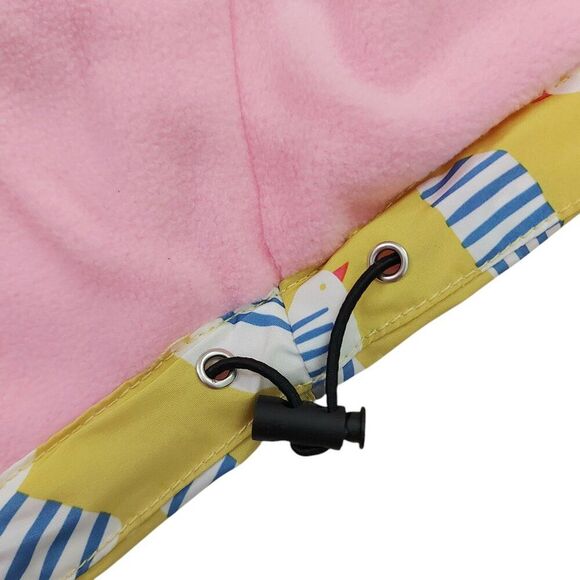 Meanbear Jacket 3/4 Toddler Yellow Hooded Fleece Lined Asymmetric Zip Cozy - Picture 9 of 12